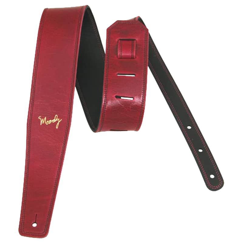 2.5" Suede Backed Guitar Strap - Blood/Black Extra Long (adjusts from 53" - 60") + $30.00 image 1