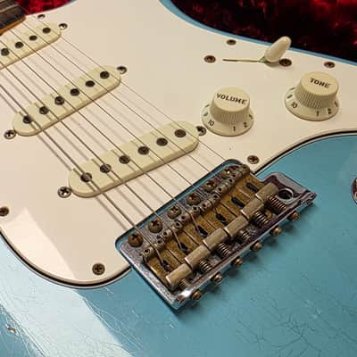 Fender Custom Shop Postmodern Journeyman Stratocaster 2016 Daphne Blue Relic Aged Roadworn American Vintage 60s 1960's Reissue USA Guitar close to Sonic Blue heavy relic post modern image 6