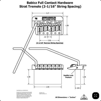 Babicz FCHSTRAT Full Contact Hardware Strat-Style Bridge – Nickel Finish image 5