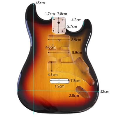 ST Electric Guitar Body Poplar Wood Guitar Barrel Sunburst Color image 5