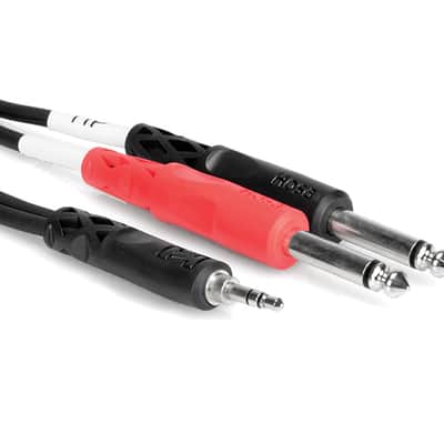 Hosa CMP-159 3.5mm (1/8") TRS to Dual 1/4" TS Cable - 10ft image 3