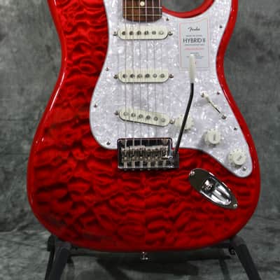 Fender Hybrid II Stratocaster Killer Quilt Maple Top Cherry Red w FAST Same Day Shipping image 1