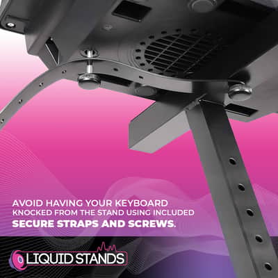 Liquid Stands Z Style Adjustable Piano Keyboard Stand - Fits 54-88 Key Electric Pianos (Black) image 5