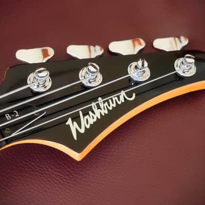 Washburn B2 four string bass, 1990 - Gloss pearl white image 13