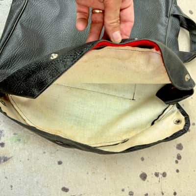 1960's Vintage Black Vinyl Short Scale Bass Guitar Gig Bag Case image 7