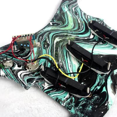 Custom Swirl Painted and Fully Loaded Fender Squier Strat (11 Hole) Pickguard image 5