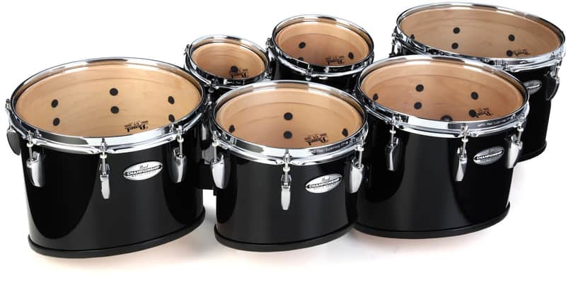 Pearl Championship Marching Tenor Drums - Sextet  Midnight Black image 1