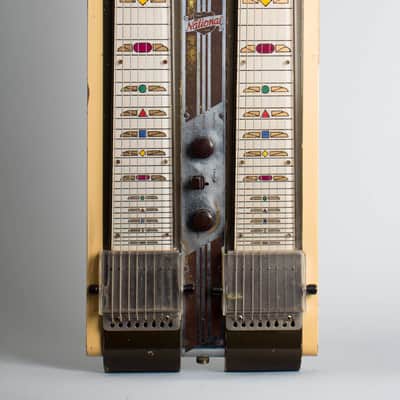 National  Grand Console Model 1050 Double Eight Lap Steel Electric Guitar (1949), ser. #V15591, original brown hard shell case. image 3