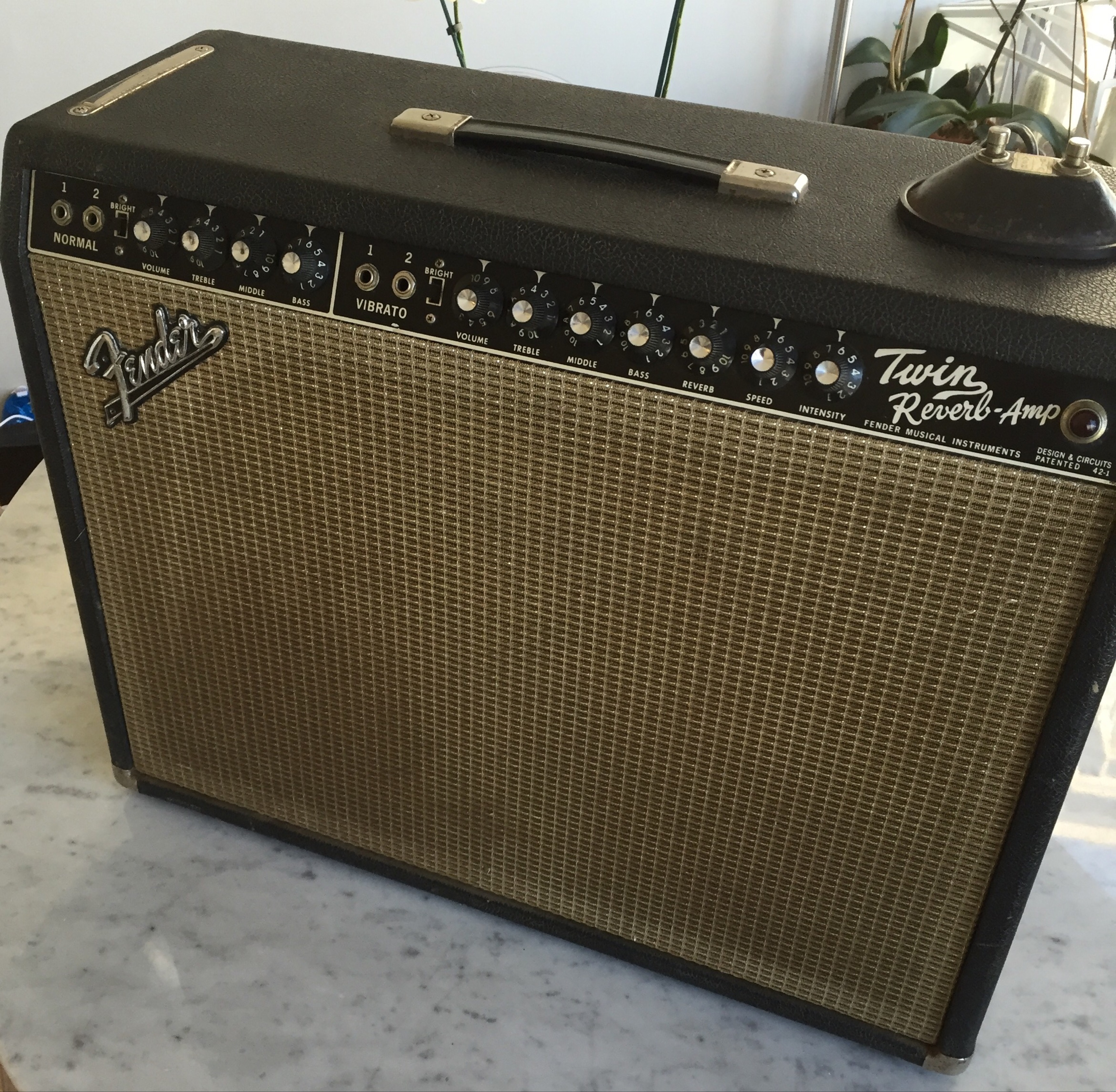 1965 Fender Twin Reverb Blackface AB763 circuit Footswitch and Cover Included !