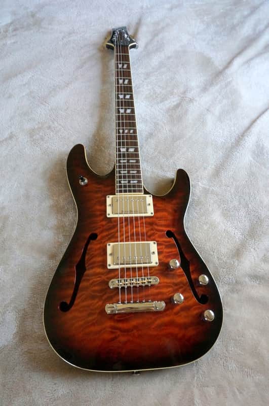 Schecter C-1 E/A Piezo Semi-Hollow Electric Guitar C1 Quilted Maple Top Korean Diamond Series image 1