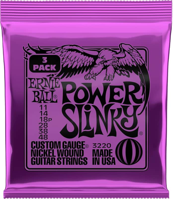 Ernie Ball 3220 Power Slinky Nickel Wound Electric Guitar Strings 3-Pack 2010s - Silver image 1