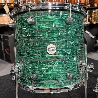 ~RARE!~ DW Design Series 3-Piece 12/16/22 Drum Kit Set in Green Strata FinishPly image 5