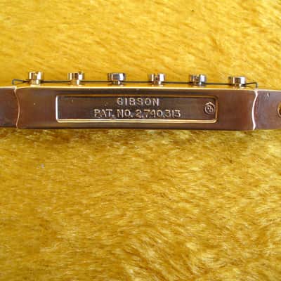 Gibson Vintage Gibson ABR-1 Bridge, Les Paul Custom SG ES-345 ES-355 Patent Number Foundry Mark 1968 - gold