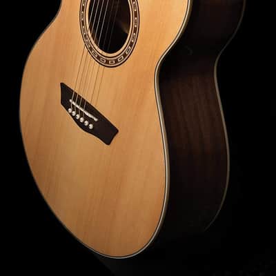 Washburn Harvest 6 String Acoustic Guitar, Right, Natural (WG7S-A) image 3