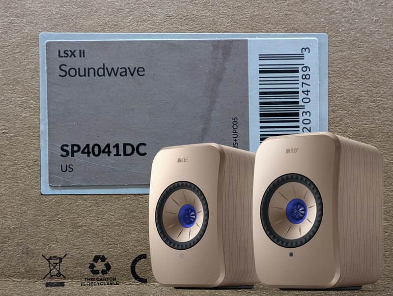 KEF LSX II Wireless HiFi Speakers - Soundwave Gold (Factory Sealed Pair) image 1