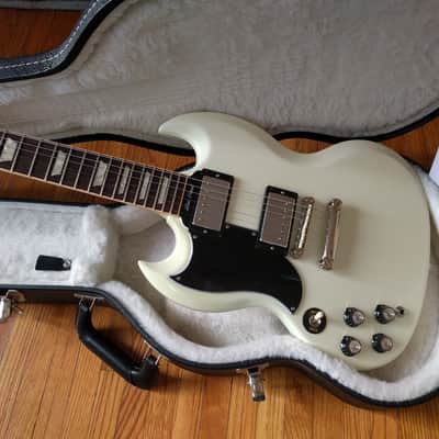Gibson SG Standard-Lefty Left Hand w/ Historic Upgrades 61'-Ultra Rare MINT 2012-White image 1
