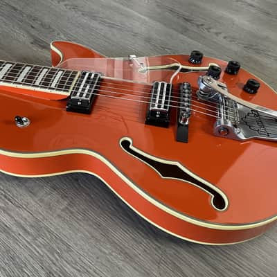 Ibanez AGR63 Hollow Body Electric guitar w/ Bigsby, Vibramate & Gigbag - Gretsch Orange - Gibson wiring harness UPGRADE image 17
