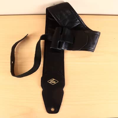 LM Black Leather 3" Inch Bass Guitar Strap image 7