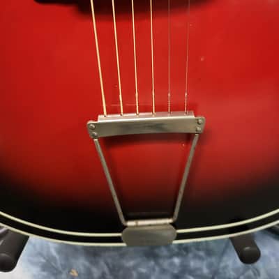 Vintage 1968 Truetone by Kay Archtop Redburst Guitar Pro Setup New Strings Soft Shell Case image 3