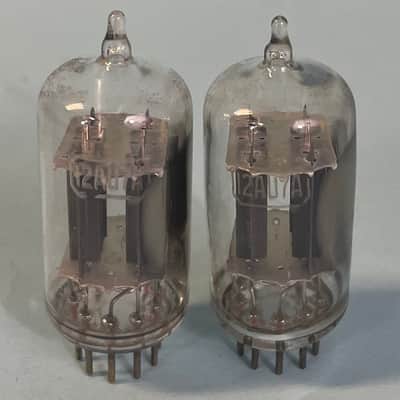 1960s RCA 12AU7 ECC82 x2 Matched Pair Vintage Long Plate Side Getter Tubes! T145 image 1