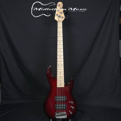 G&L Tribute L-2500 - 5-String Active Bass Guitar - Red Burst Finish image 1