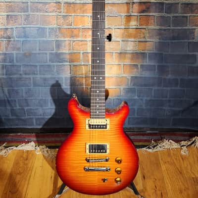USA Hamer 1997 Studio Archtop Maple Flame Carved Top Cherry Sunburst And Hamer Hard Case image 2