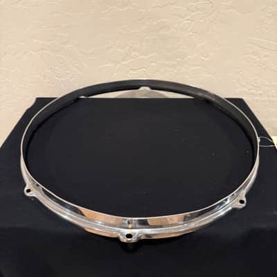 Vintage 30's/40's Slingerland Radio King 14" 8 Hole COB Chrome-over-Brass Stick Chopper Hoop (Rm 4 Box 32) image 2