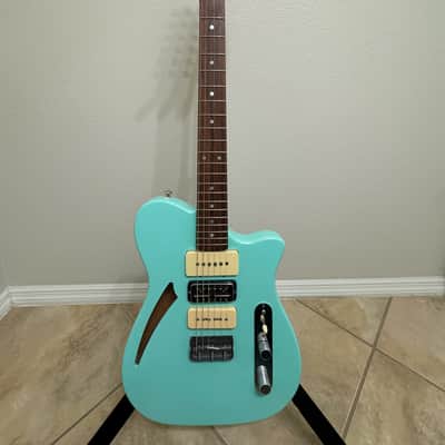 Houston Custom Guitars HCG Standard 3L Thinline T-style Guitar 2020's - Blue-Green image 1