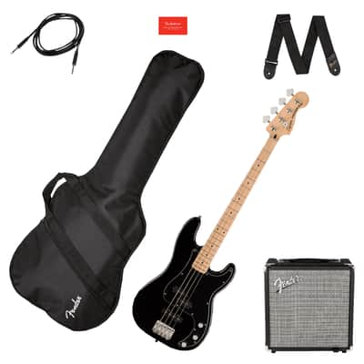 Affinity Precision Bass PJ Pack Maple Black + Gig Bag + Ampli Rumble 15 Squier by FENDER image 3