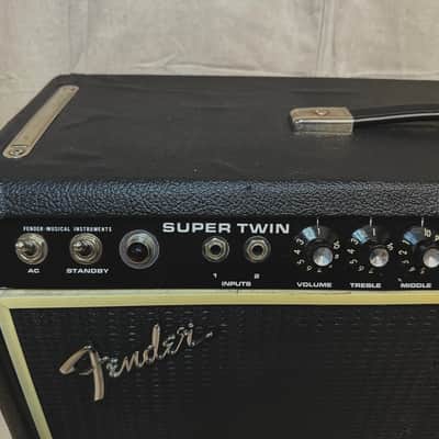 Fender Super Twin 180-Watt 2x12" Guitar Combo 1970s - Black- 1980 - Black image 3