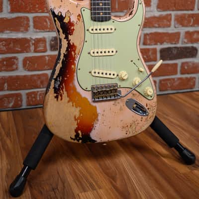 Fender Custom Shop W22 ‘59 Stratocaster Super Heavy Relic Aged Dirty Shell Pink over Chocolate 3-Tone Sunburst 2024 w/OHSC image 10