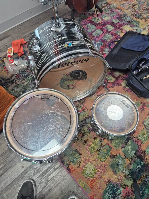 Ludwig 1971 442 3 piece kit 1971 - Black oyster image 1