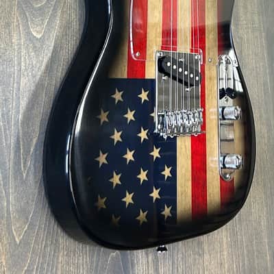 USA Flag Electric Guitar - Tele style - Red white and blue image 5