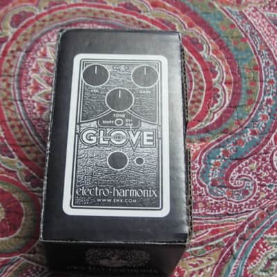 lightly handled Electro-Harmonix EMPTY CARDBOARD BOX and original Owner's Manual ONLY for OD Glove Overdrive (NO pedal, NO warranty / registration paperwork) 2010s - BOX: cardboard - OUTER AREAS: gray // GRAPHIC: black & white, also purple & white image 6