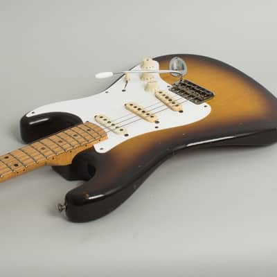 Fender  Stratocaster Solid Body Electric Guitar (1957), ser. #024071, original tweed hard shell case. image 7