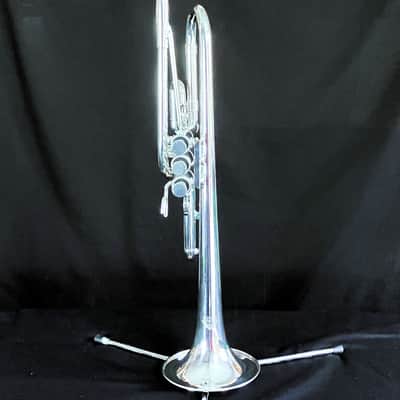 BERKELEY Raw Brass STD Eb/D Trumpet w/ Extra Silver D Bell 2019ish - SILVER PLATED image 2