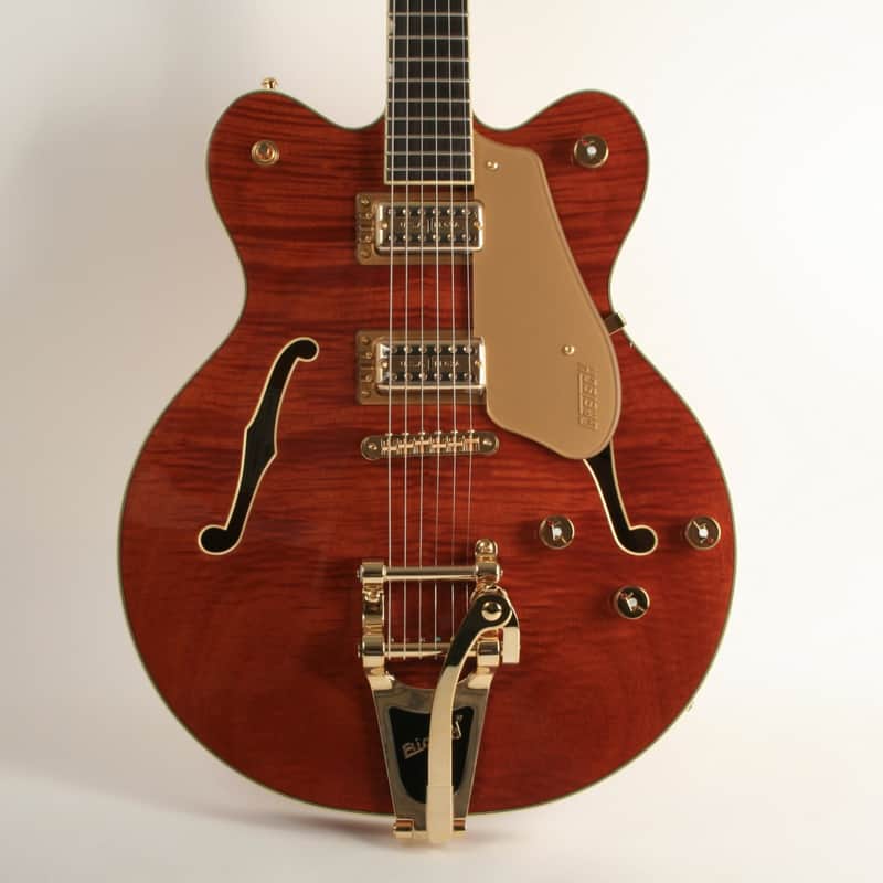 Gretsch Electromatic LTD Flame Okoume Broadkaster Double-Cut with Bigsby Rosewood Fingerboard Roundup Orange CYGC25030866 image 1