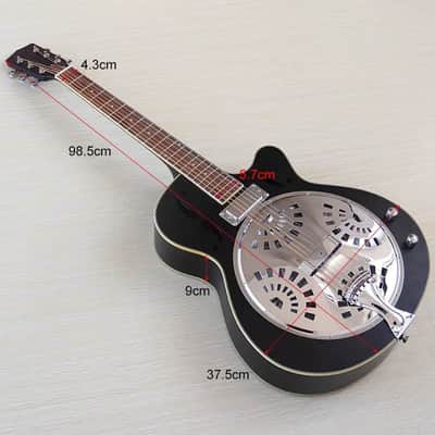 39 Inch Acoustic Electric Resonator Guitar, Laminated Spruce Top Body, Okoume Wood Neck image 4