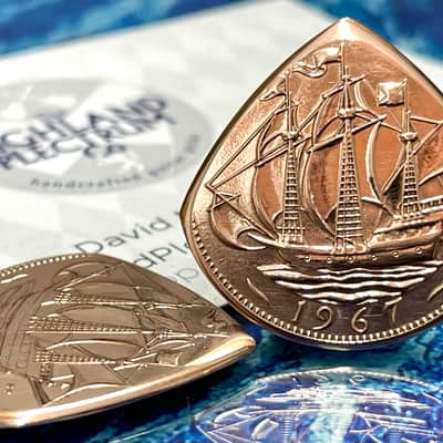**Special Offer 20% Discount** Two (2) Queen Elizabeth 1967 Half Penny Coin Guitar Picks. image 2