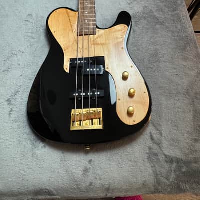 1990s Fernandes TEB-1 Tele Bass Made in Japan Black P/J Gold Hardware w/ Hardshell Case image 15