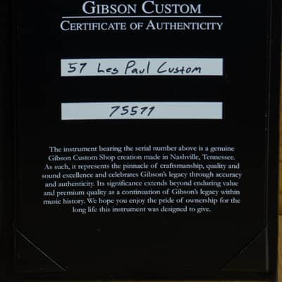 Gibson Custom M2M 1957 Les Paul Custom Reissue 2-Pickup VOS Ebony Carmelita Neck Lightweight Body 75577 image 7