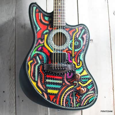 Fender Acoustasonic Standard Jazzmaster Custom Art Guitar "SURF CITY TOO "2025 image 1