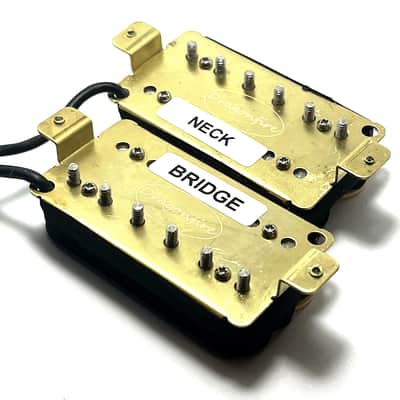 Dragonfire Mod Bucker Pickup Set, Passive Ceramic Modern Humbuckers ~ Zebra Cream Black Set Style #2 image 4
