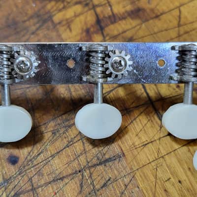 Vintage RARE 1965 Japan 3x3 On a Plate Open Back Parlor Guitar Tuners Japan Luthier Parts #7 image 2