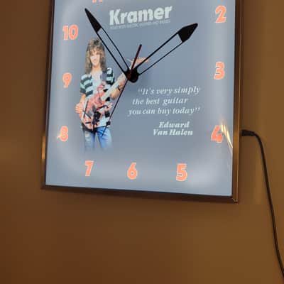 1984 Kramer Guitars Dealer Style Light Up Clock Eddie Van Halen Frankenstrat Killer Cool Man Cave/Garage Accessory image 4