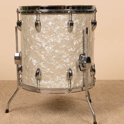 Vintage Ludwig 14x14 White Marine Pearl Floor Tom image 7