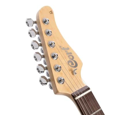 Cort G280 Select Flame Top 6-String Electric Guitar, Transparent Black Finish (G280SELECTTBK) image 4