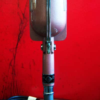 Vintage RARE 1940's MEG M-15 model / Shure 708A Zeppelin crystal microphone Hi Z w cable and S-36 stand image 5