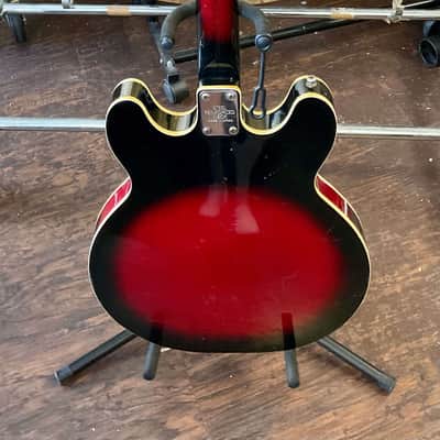 Univox  Coily 335 Style Semi-Hollow Body  1960s  - Cherry Tobacco Burst Electric Guitar image 5