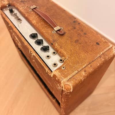 Immagine 1955 Fender Pro Amp 5E5 Narrow Panel Tweed Early 3 Control 5E3 Deluxe Style Jensen P15N - 9